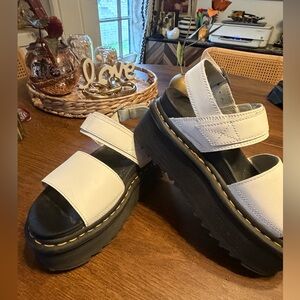 Dr. Martens Women's White Platform Sandals